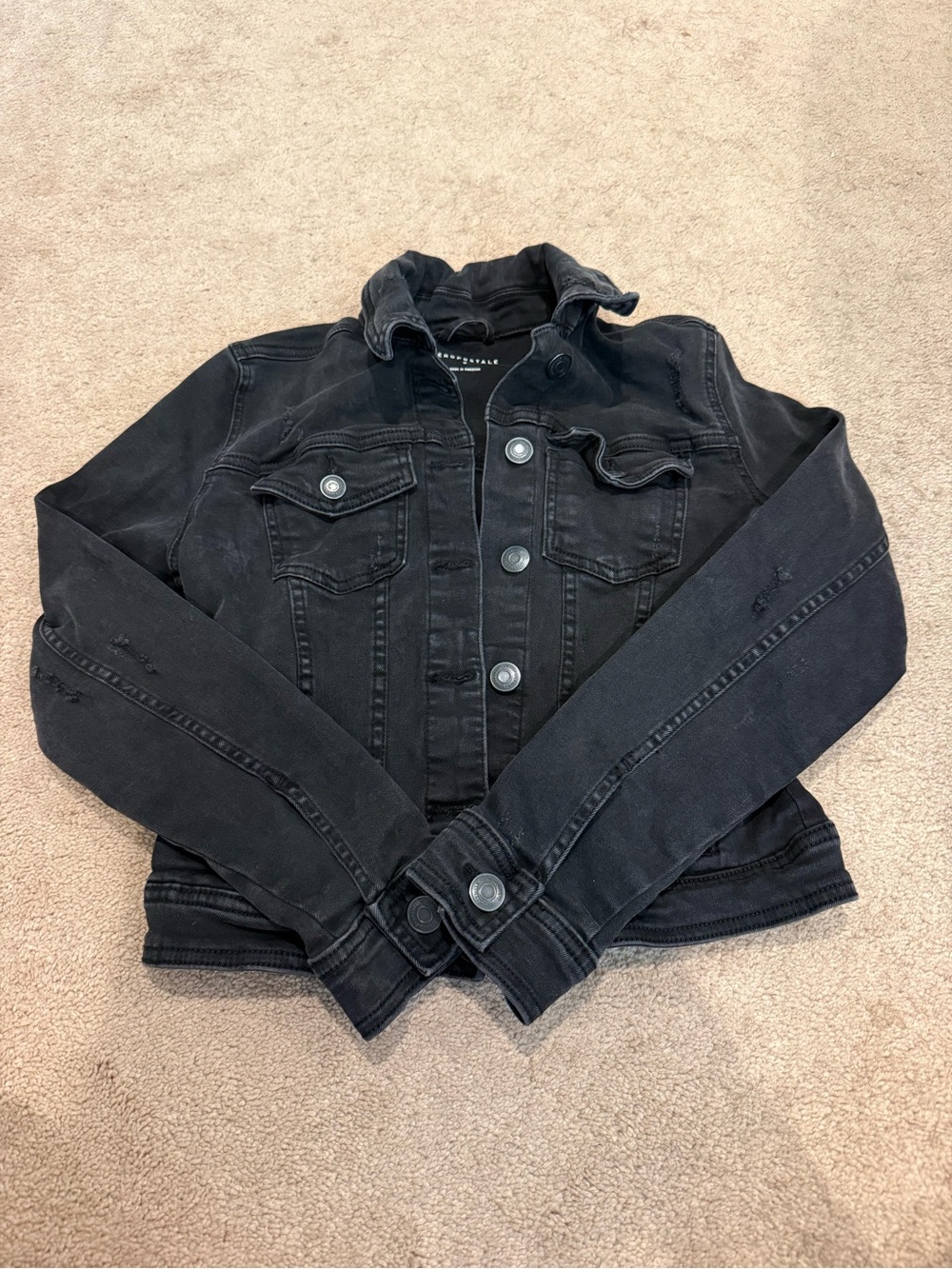 Aeropostale Black Denim Jean Jacket